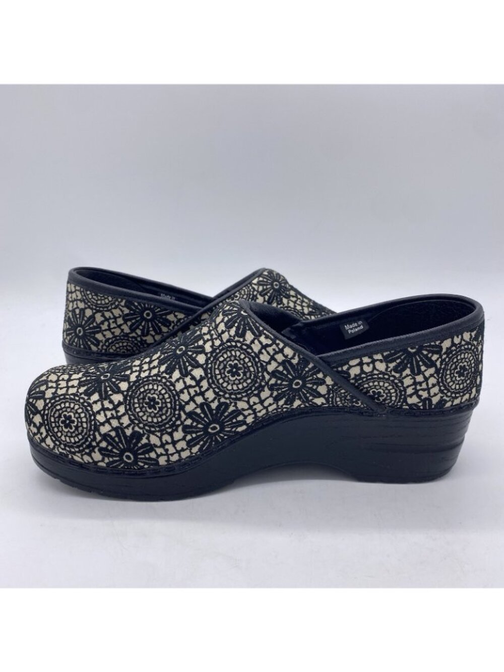 Sanita Velma Clogs 38 US 7 Professional Work Floral Lace Embroidered Slip On - Picture 11 of 15